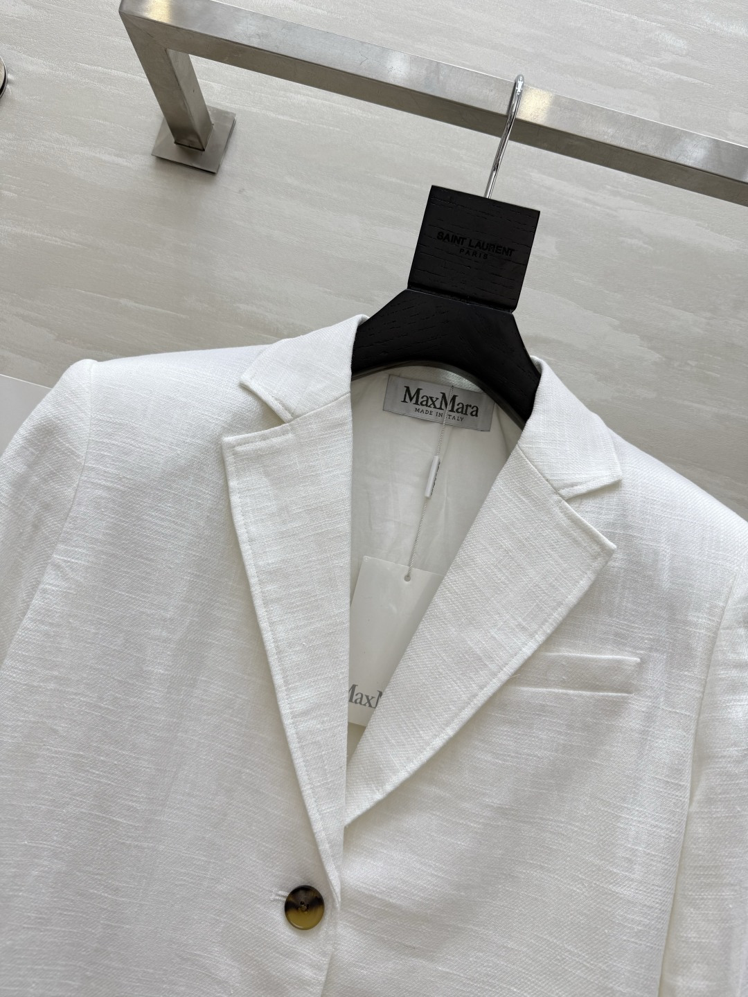 #Maxmar♡新款 极简主义亚麻西装外套 极简主义 宽肩H版型 高定密度亚麻面料挺阔有型 慵懒随性的高