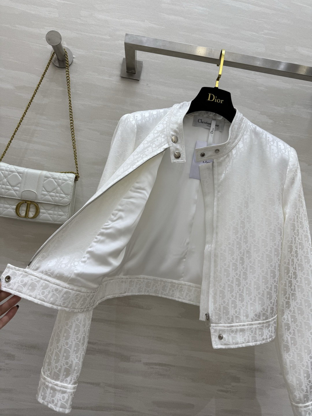 #DIO♡提花醋酸夹克外套 时髦高级 定制进口提花醋酸面料 立体剪裁版型 高品质 现货首发size：36