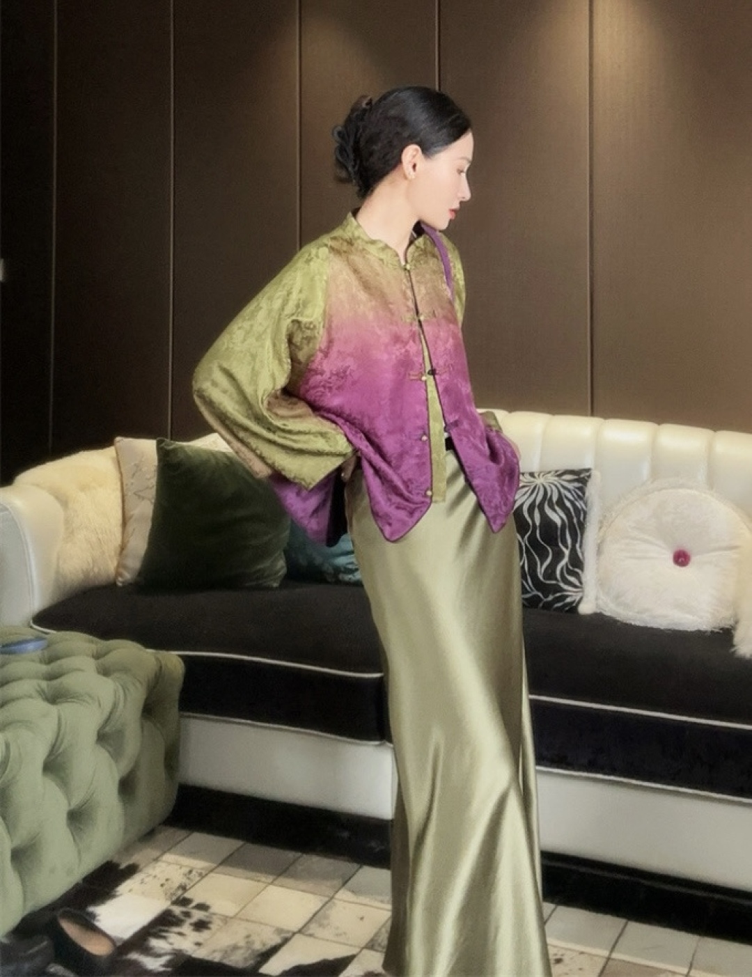 强烈推荐 超级(๑>◡<๑)爆炸款 Saint Lauren♡²⁶新品 走路带风 自带坠感 醋酸长款半裙