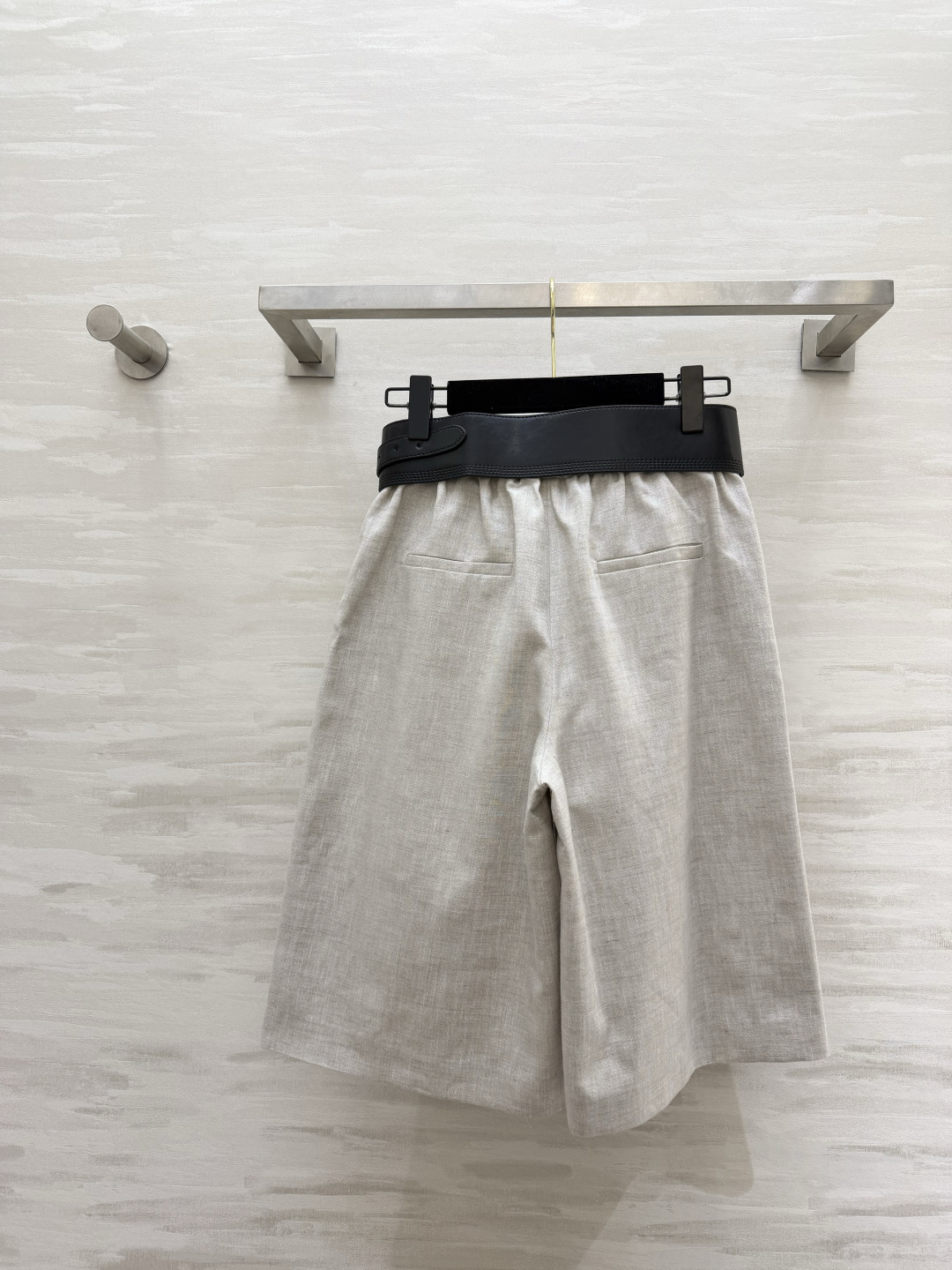 #Ralph Laure♡²⁶浅麻灰气质西装五分中裤 通勤穿搭的氛围感王者单品 自带高级亚麻肌理的浅灰底