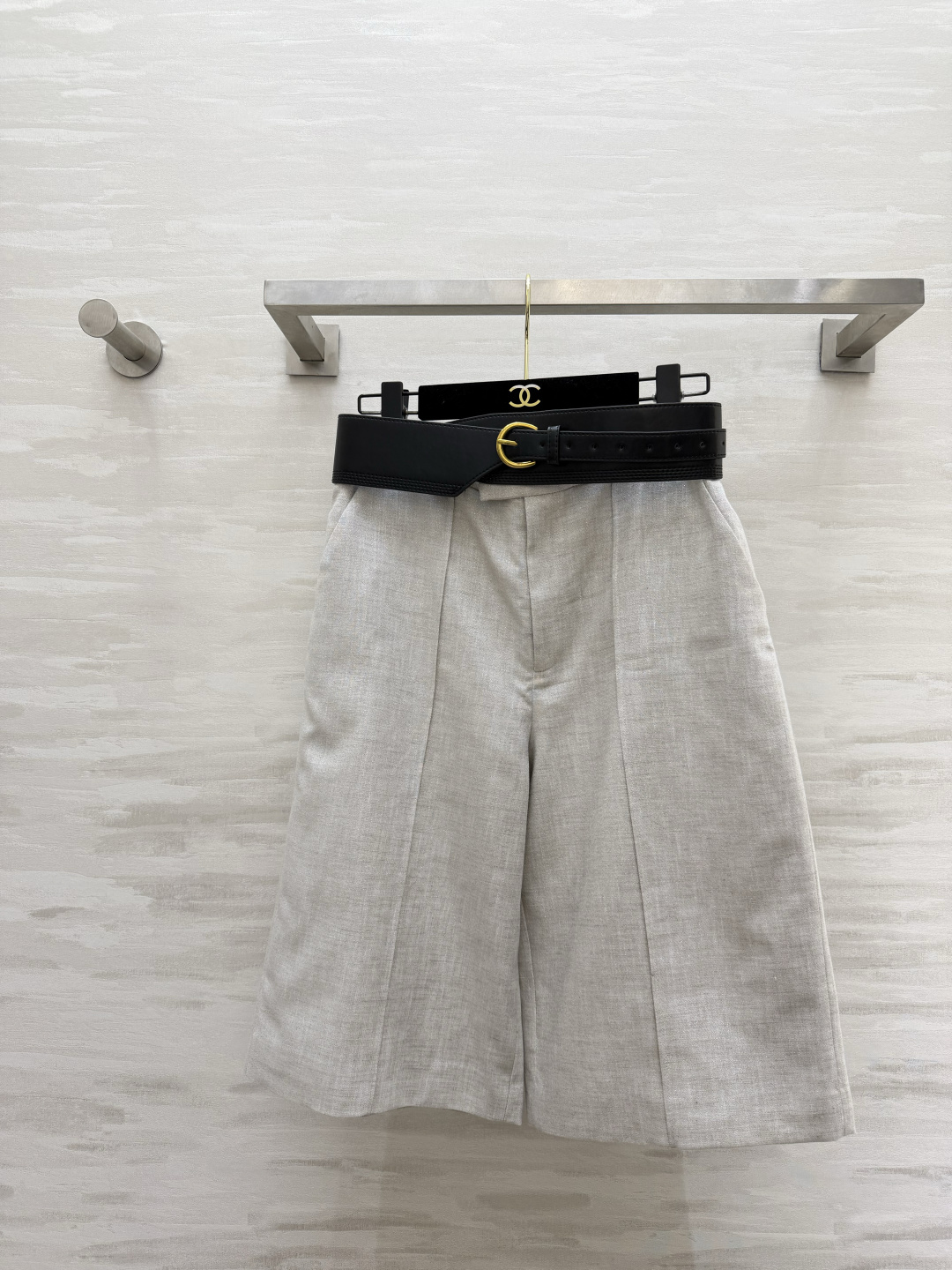 #Ralph Laure♡²⁶浅麻灰气质西装五分中裤 通勤穿搭的氛围感王者单品 自带高级亚麻肌理的浅灰底