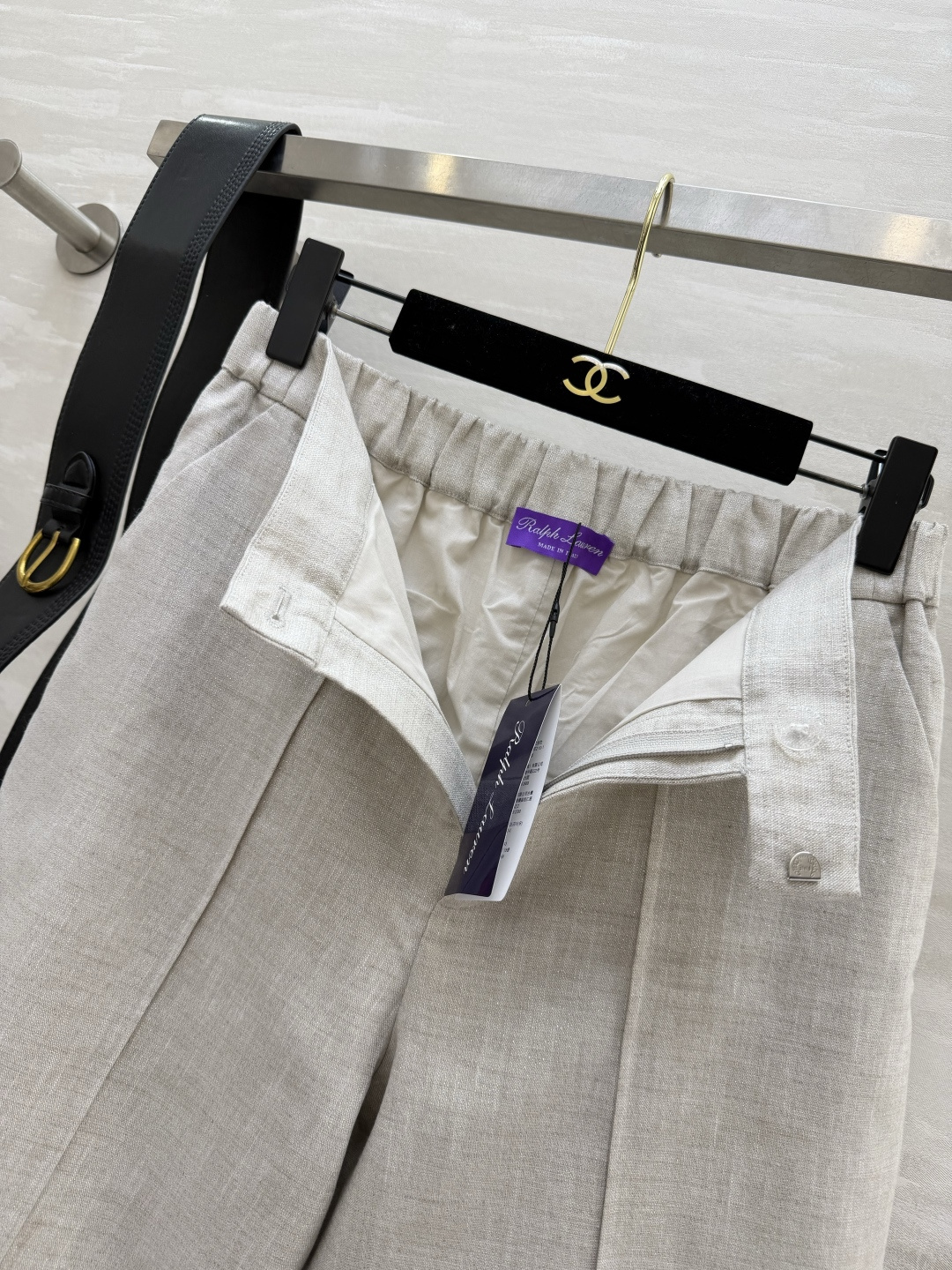 #Ralph Laure♡²⁶浅麻灰气质西装五分中裤 通勤穿搭的氛围感王者单品 自带高级亚麻肌理的浅灰底