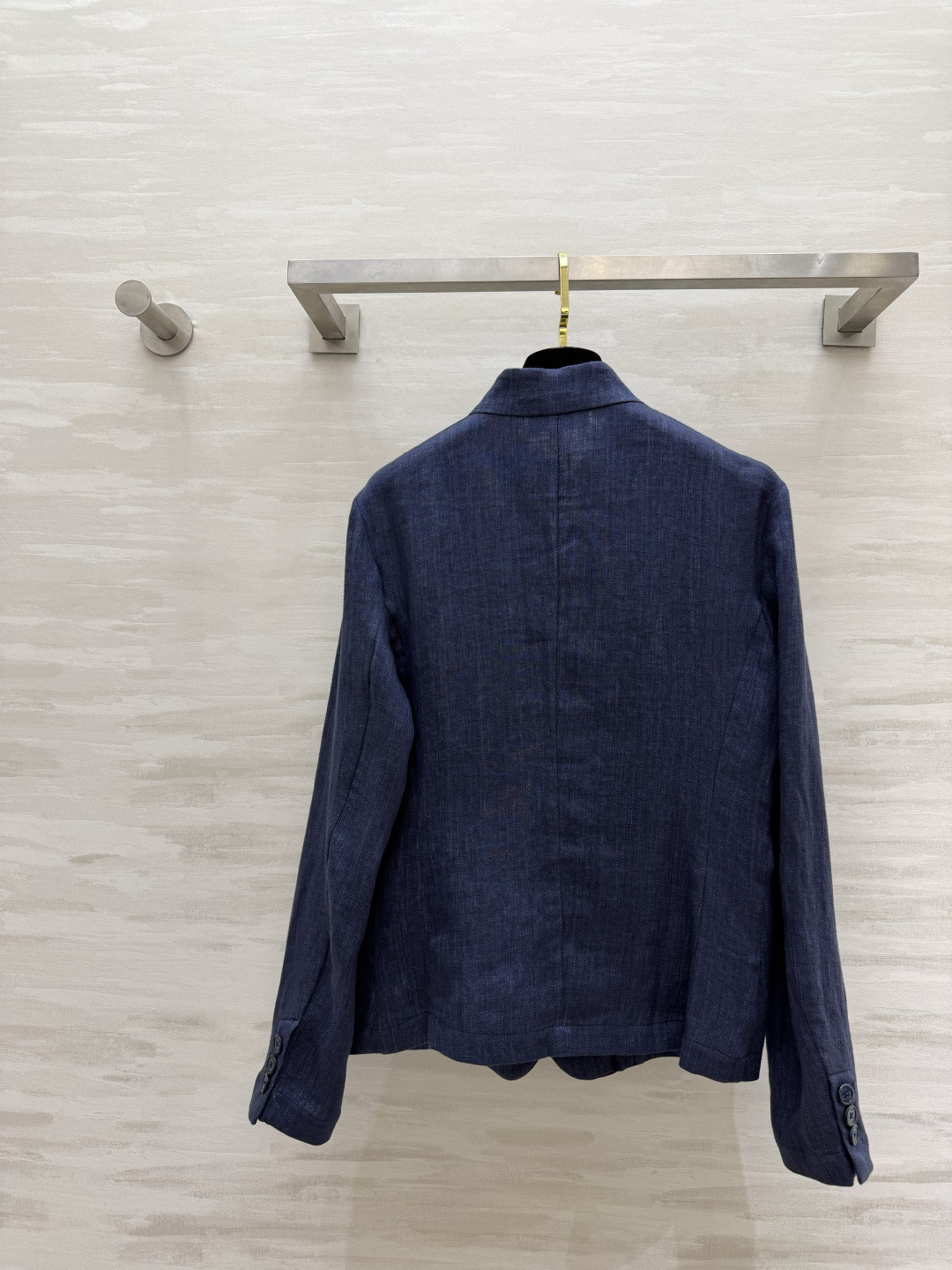 #Ralph Laure♡²⁶深藏青立领亚麻外套 自带低调高级的松弛通勤感 经典小立领设计 利落修饰颈部