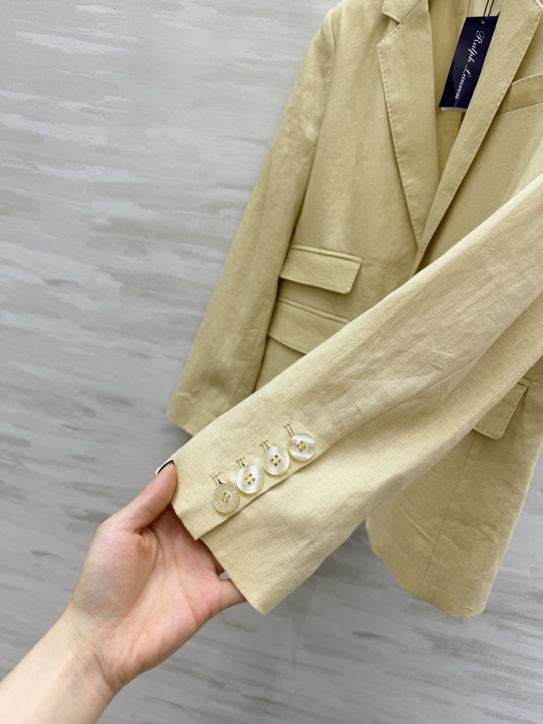 Ralph Laure♡²⁶亚麻西装 慵懒高级通勤感💛衣柜必入的松弛系气质西装 温柔治愈浅米黄调 干净又
