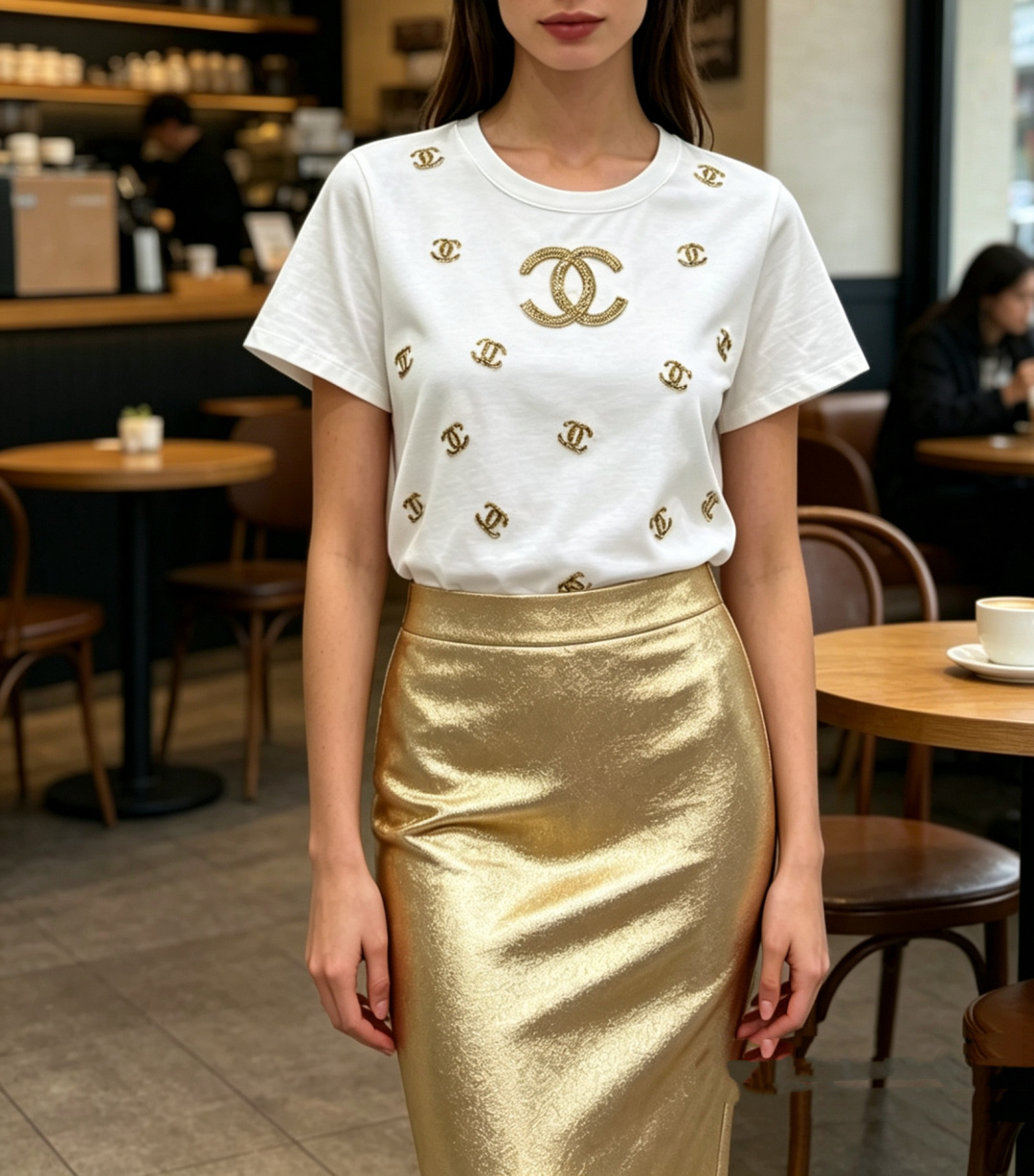 #Chane♡²⁶限定满钻双CT恤 一眼沦陷的高级精致感💎通体彩色手工钉钻logo点缀 闪闪闪的低调奢华