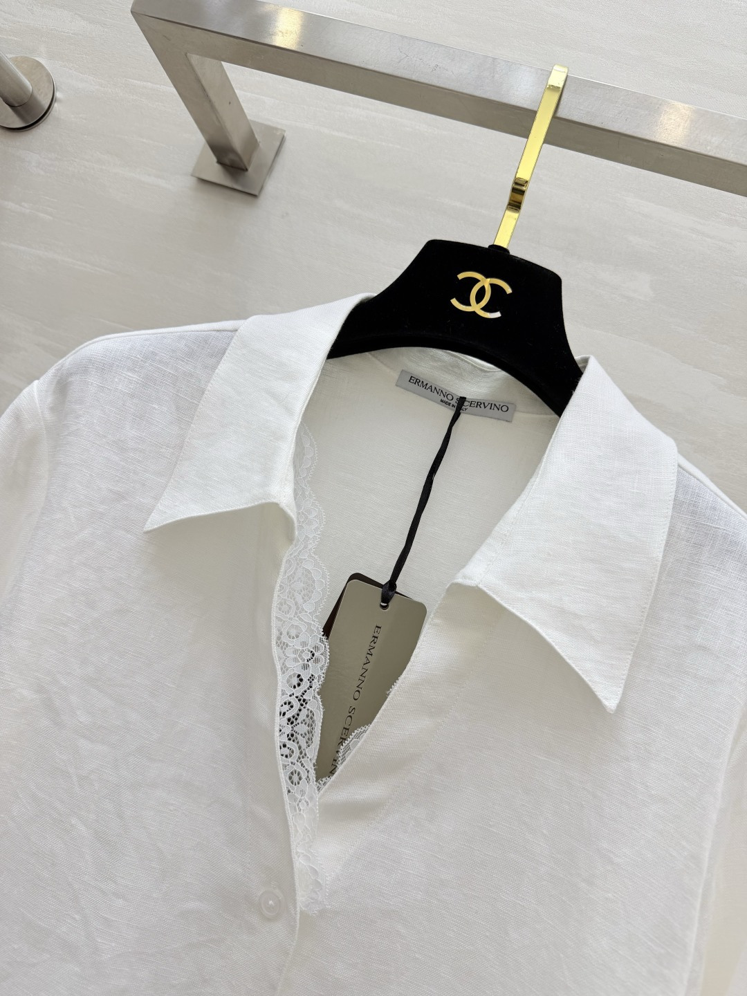 ERMANNO SCERVIN♡²⁶氛围感亚麻蕾丝衬衫✨高级感天然透气亚麻面料🌿上身轻薄又垂顺 告别闷热