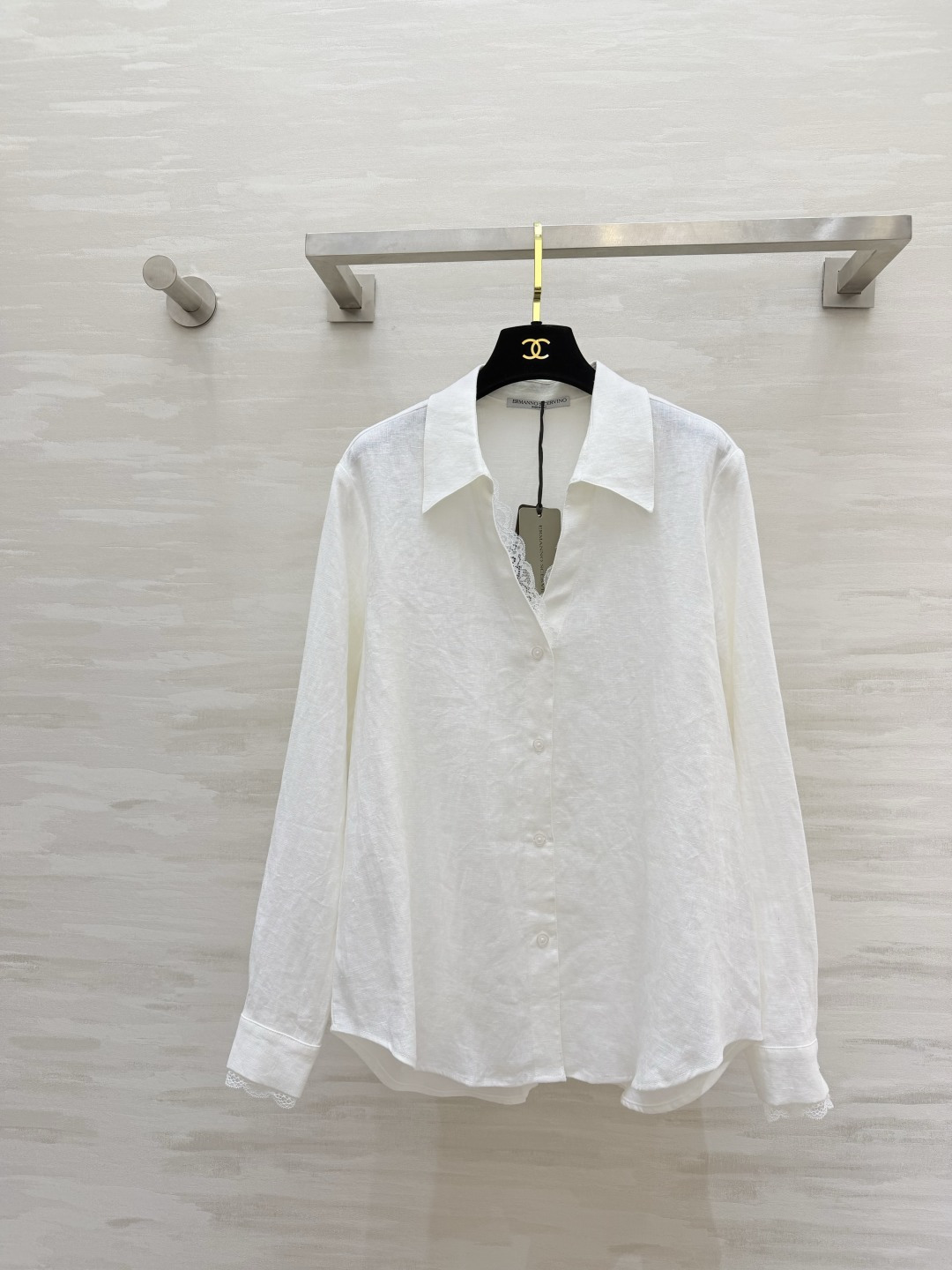 ERMANNO SCERVIN♡²⁶氛围感亚麻蕾丝衬衫✨高级感天然透气亚麻面料🌿上身轻薄又垂顺 告别闷热