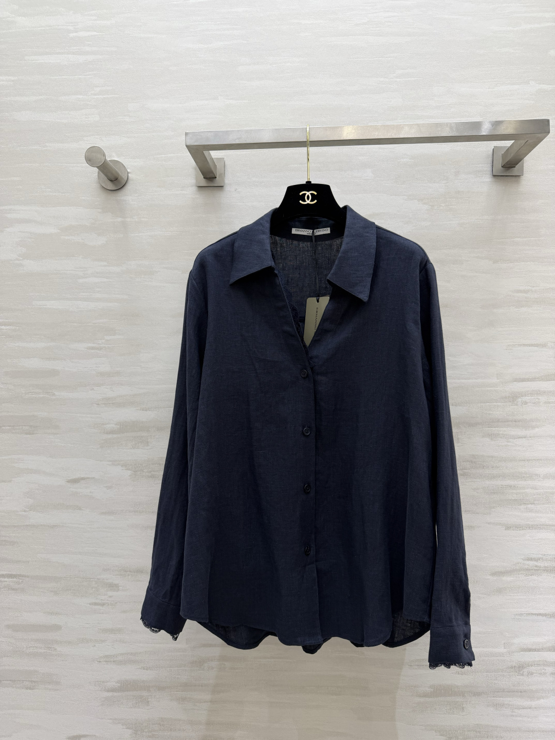 ERMANNO SCERVIN♡²⁶氛围感亚麻蕾丝衬衫✨高级感天然透气亚麻面料🌿上身轻薄又垂顺 告别闷热