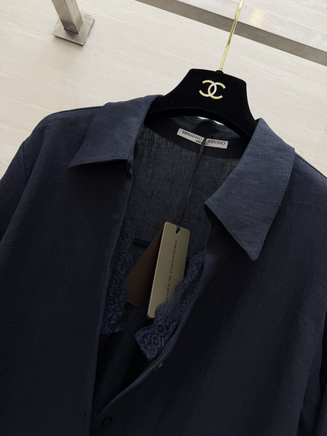 ERMANNO SCERVIN♡²⁶氛围感亚麻蕾丝衬衫✨高级感天然透气亚麻面料🌿上身轻薄又垂顺 告别闷热