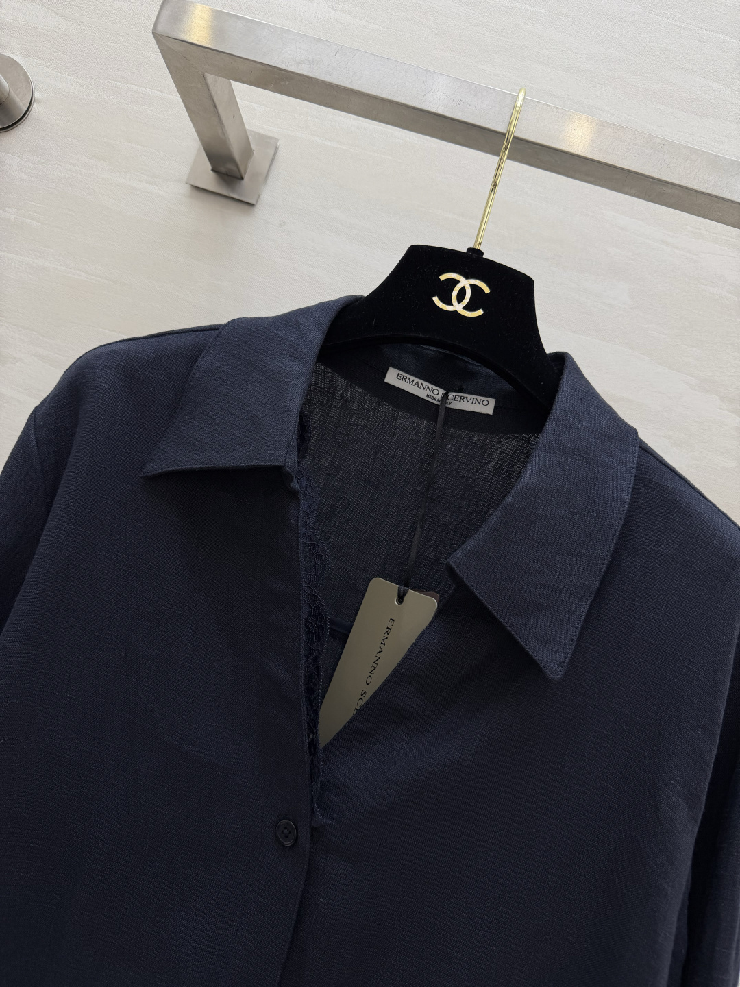 ERMANNO SCERVIN♡²⁶氛围感亚麻蕾丝衬衫✨高级感天然透气亚麻面料🌿上身轻薄又垂顺 告别闷热