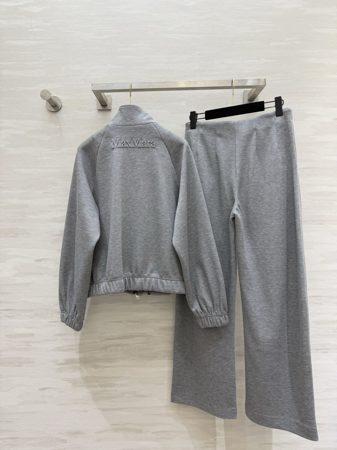 🤍Maxmar♡²⁶极简休闲套装 永远为极简高级感心动！立领拉链宽松卫衣外套 垂感直筒长裤 软糯定制面料