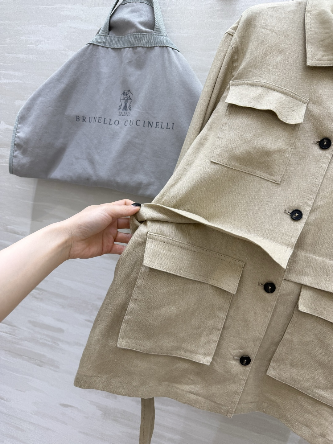 #Brunello Cucinell♡²⁶亚麻收腰工装风外套✨把优雅与利落平衡到极致的气质单品 精选天然