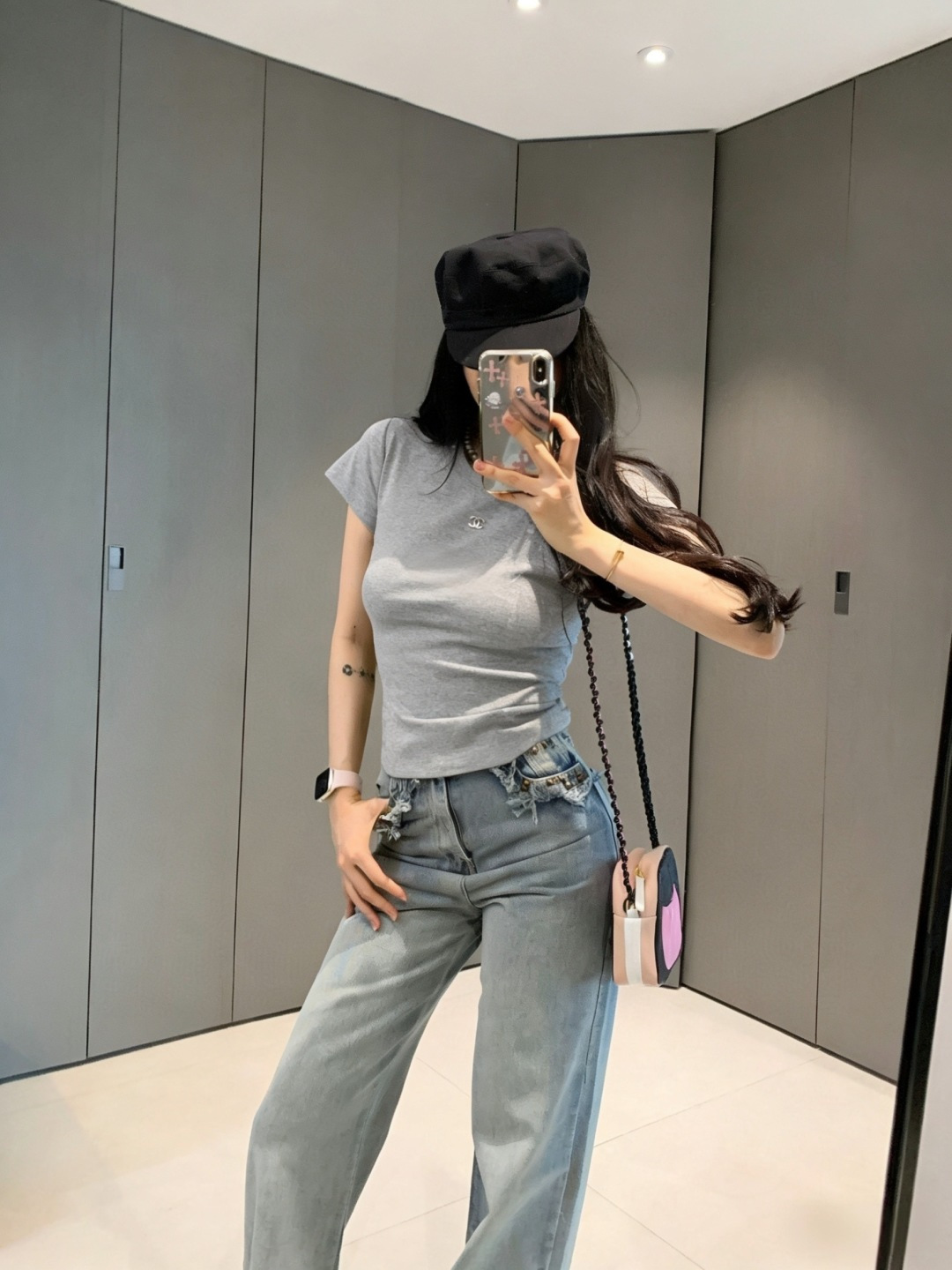 ▫️Chane♡²⁶ss经典三色基础T恤黑白灰百搭色系｜永远不会过时精致闪钻小标｜低调轻奢点睛软糯亲肤面