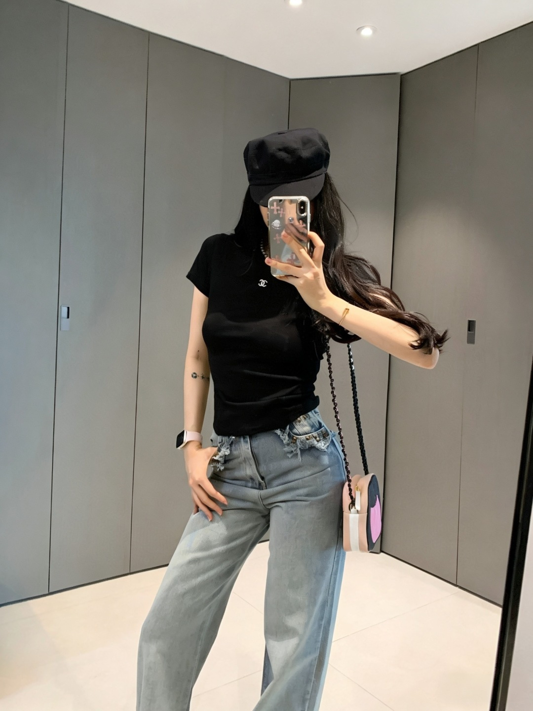▫️Chane♡²⁶ss经典三色基础T恤黑白灰百搭色系｜永远不会过时精致闪钻小标｜低调轻奢点睛软糯亲肤面