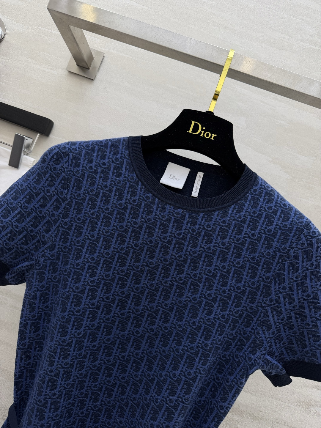 ⭐️Dio♡²⁶ Summer最新款女士连衣裙 经典满印老花永不过时 藏不住的低调奢华质感 沉稳藏蓝色调
