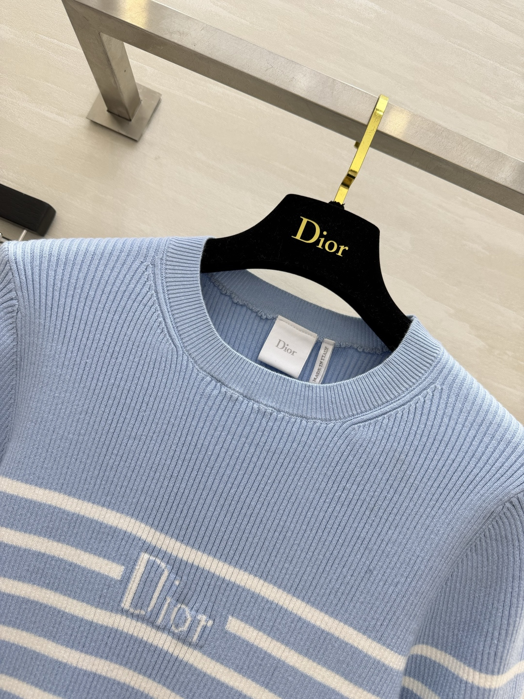 DIO♡²⁶双色条纹针织T恤 经典海魂条纹｜简约高级耐看 立体刺绣小标 低调显贵 软糯坑条针织 显瘦弹力