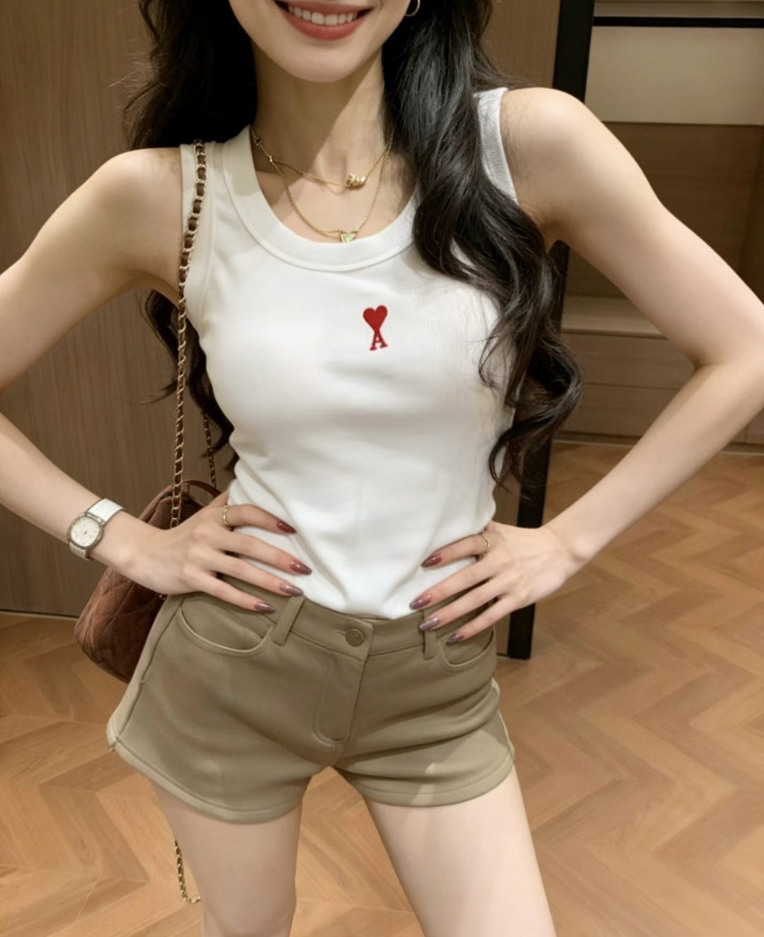 Ami 爱心刺绣罗纹背心白/灰/黑三色齐发✨经典爱心小标，低调又显质感高弹罗纹面料，贴身显瘦不勒肉日常单