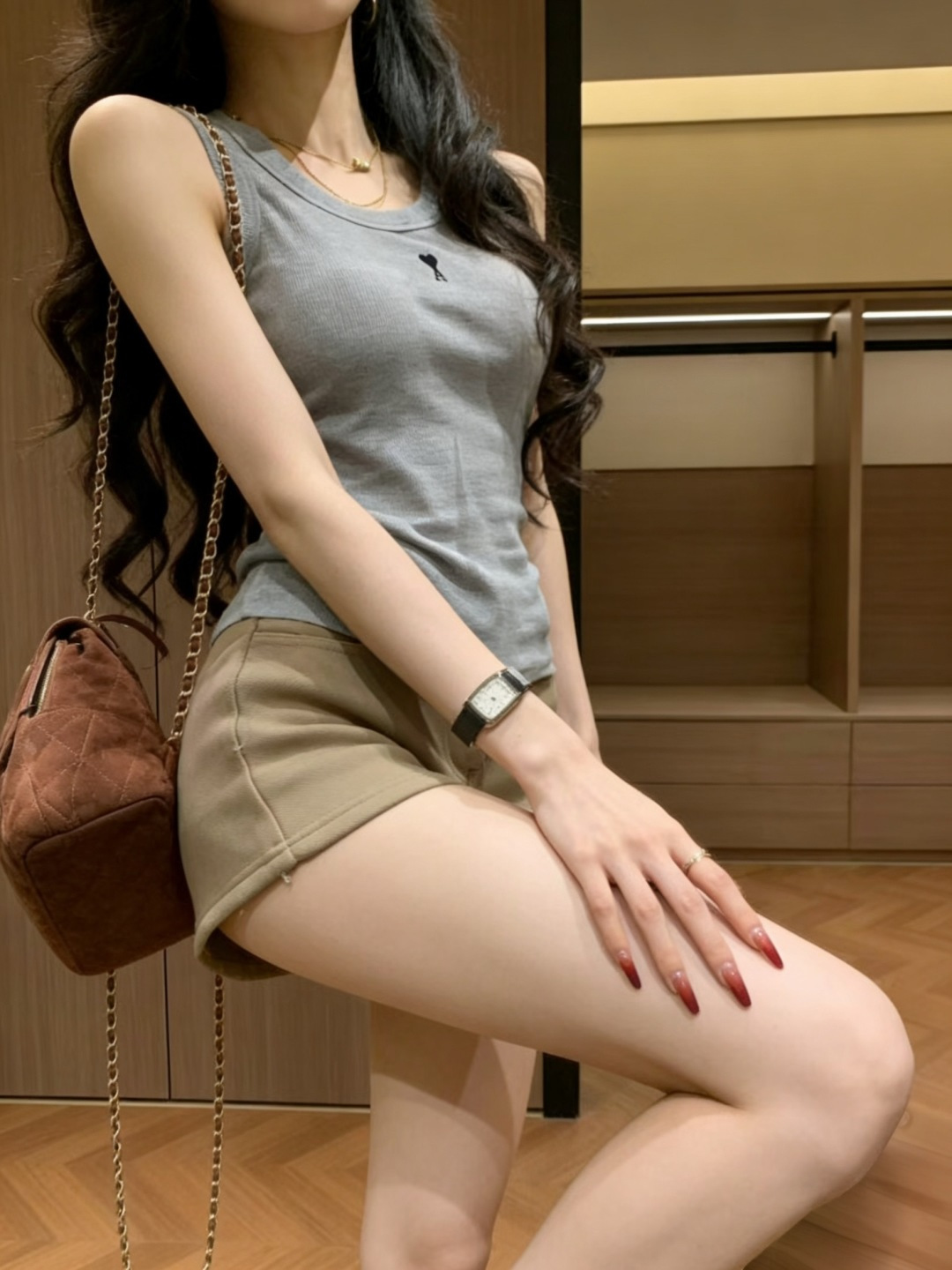 Ami 爱心刺绣罗纹背心白/灰/黑三色齐发✨经典爱心小标，低调又显质感高弹罗纹面料，贴身显瘦不勒肉日常单