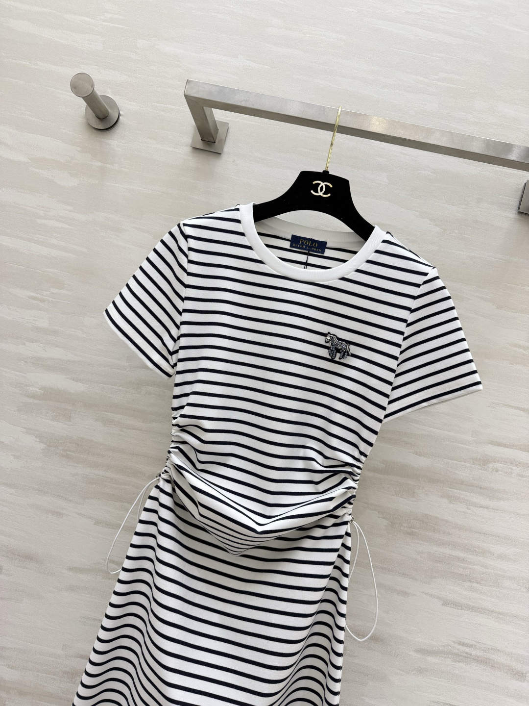 POLO²⁶经典抽绳收腰连衣裙 四色齐发｜白条纹/藏青条纹/麻灰/藏青✨ 柔软亲肤面料 上身透气不闷汗 