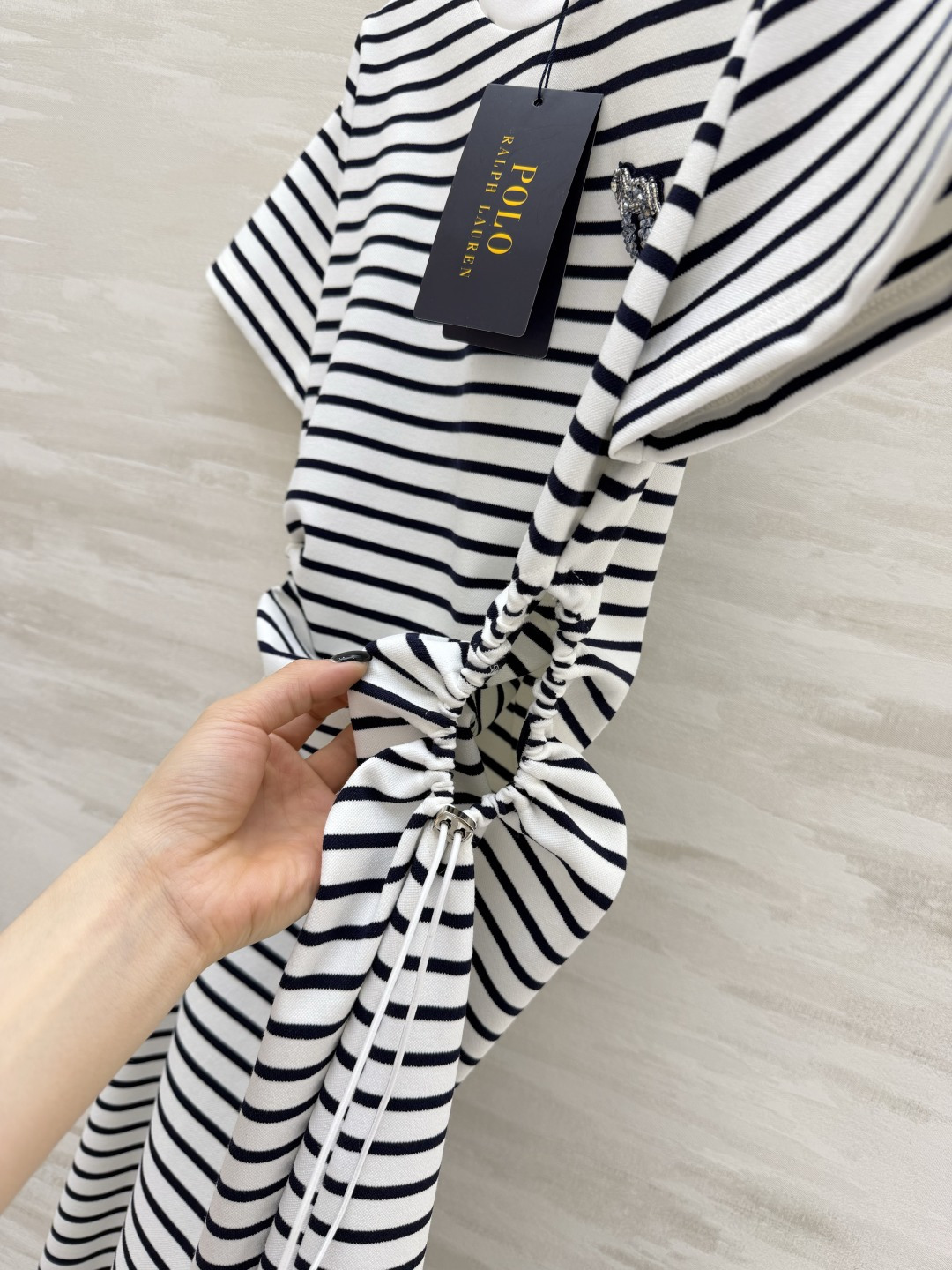 POLO²⁶经典抽绳收腰连衣裙 四色齐发｜白条纹/藏青条纹/麻灰/藏青✨ 柔软亲肤面料 上身透气不闷汗 