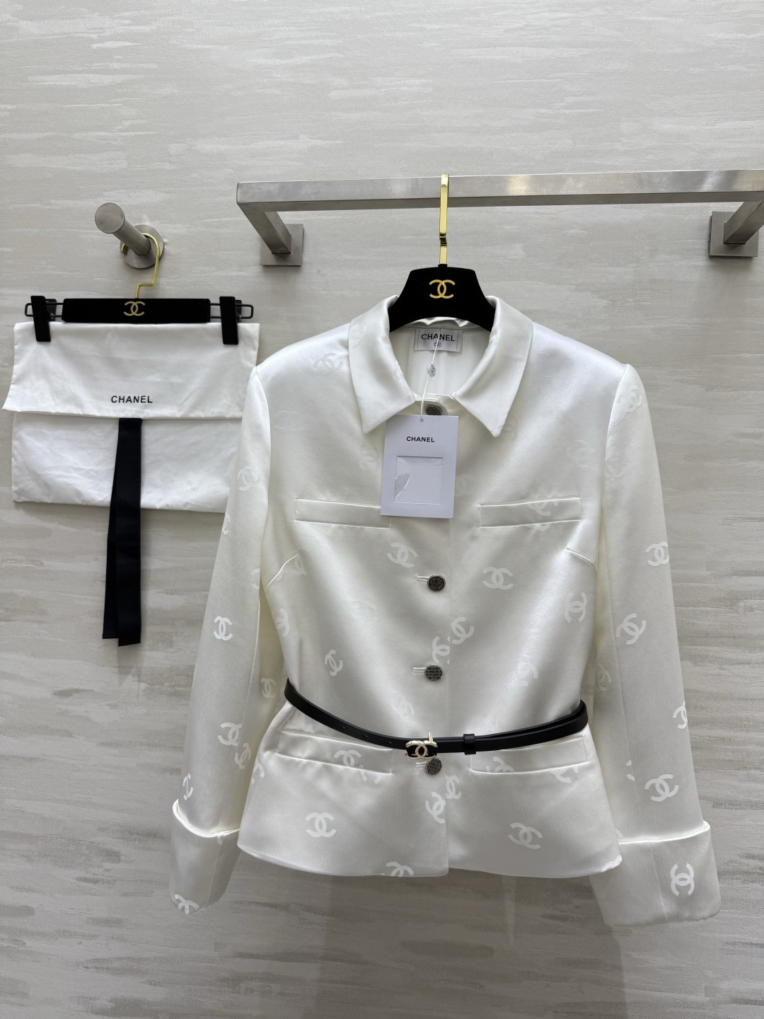 #Chane♡新款 双C字母提花醋酸外套 高品质定制 现货首发size：S/M/L/XL（M码肩宽：40