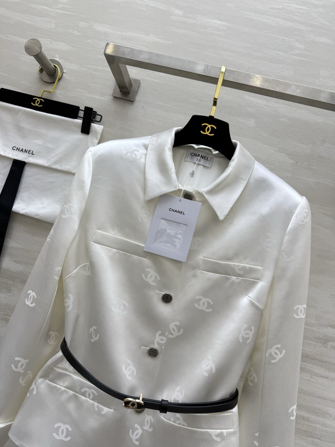 #Chane♡新款 双C字母提花醋酸外套 高品质定制 现货首发size：S/M/L/XL（M码肩宽：40