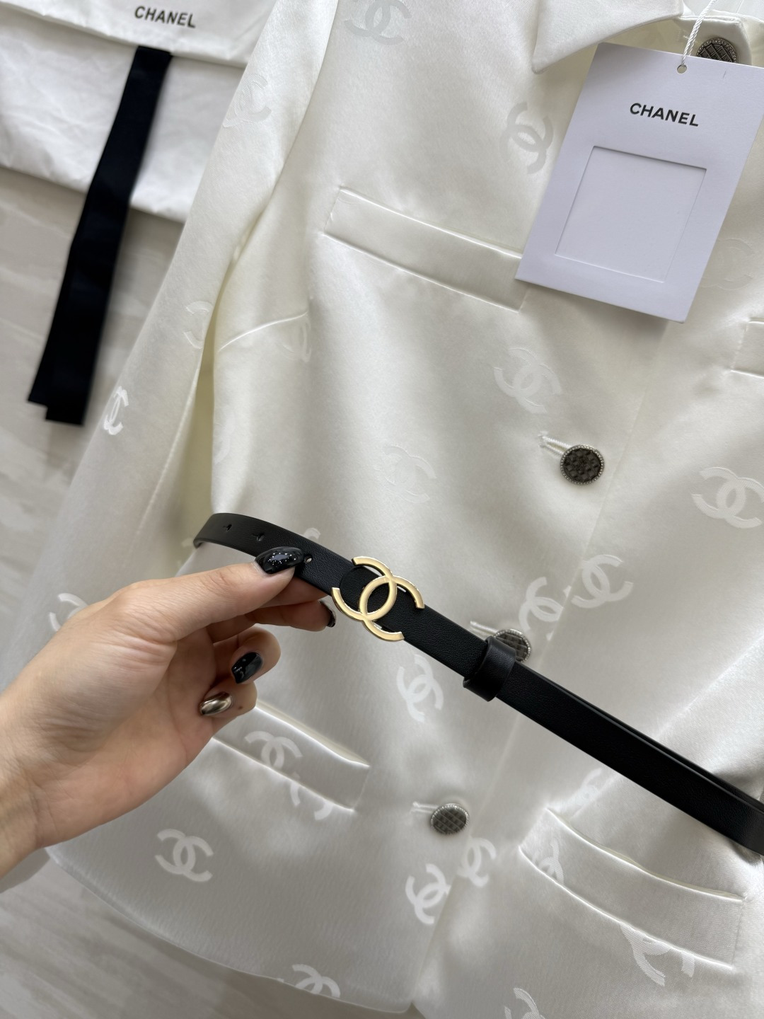 #Chane♡新款 双C字母提花醋酸外套 高品质定制 现货首发size：S/M/L/XL（M码肩宽：40