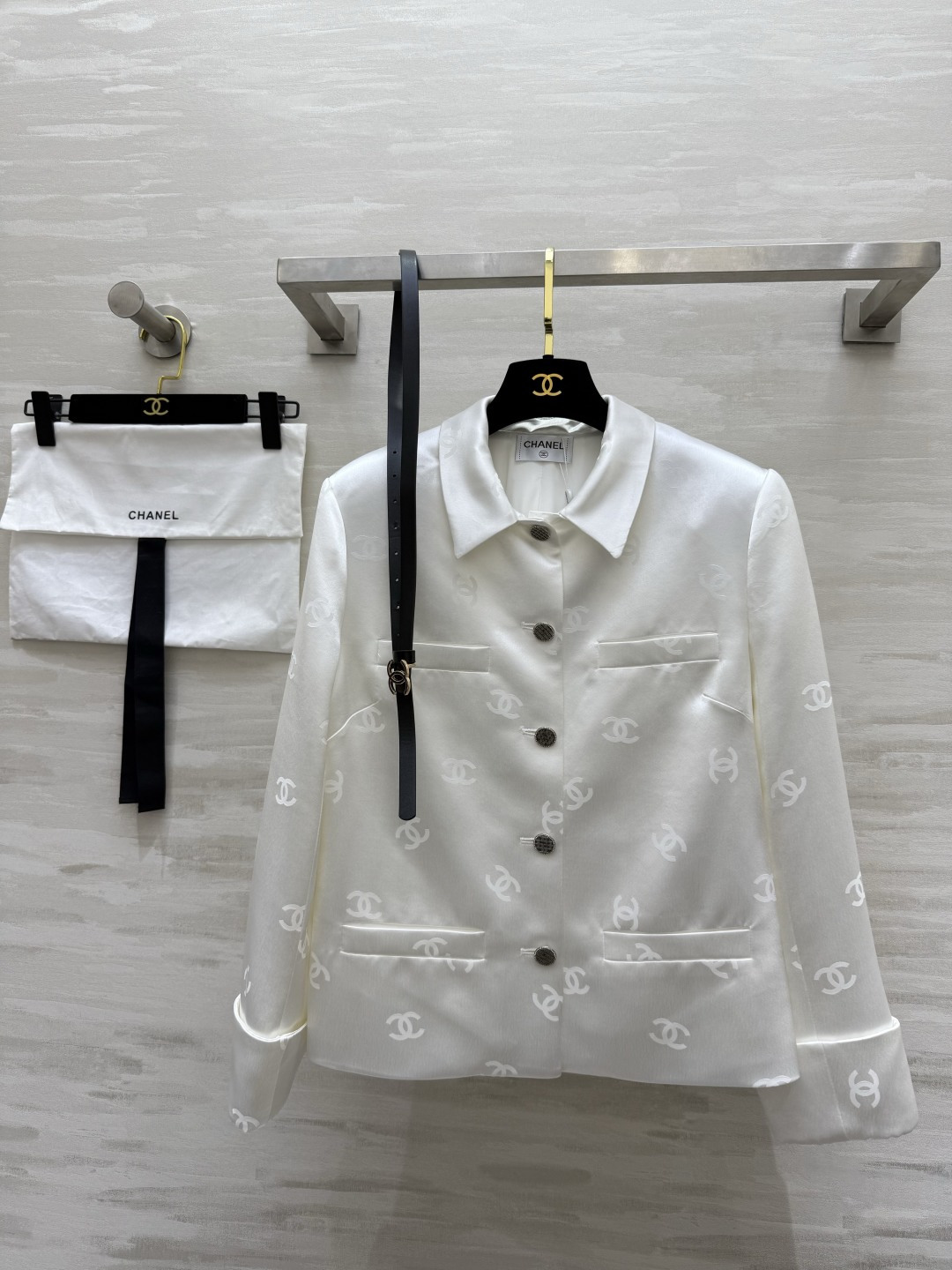 #Chane♡新款 双C字母提花醋酸外套 高品质定制 现货首发size：S/M/L/XL（M码肩宽：40