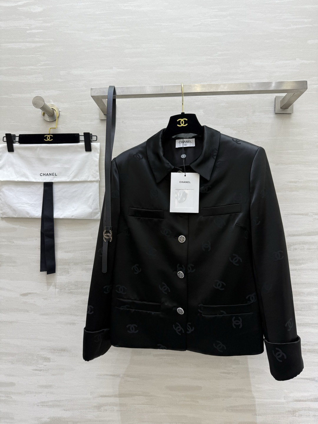 #Chane♡新款 双C字母提花醋酸外套 高品质定制 现货首发size：S/M/L/XL（M码肩宽：40