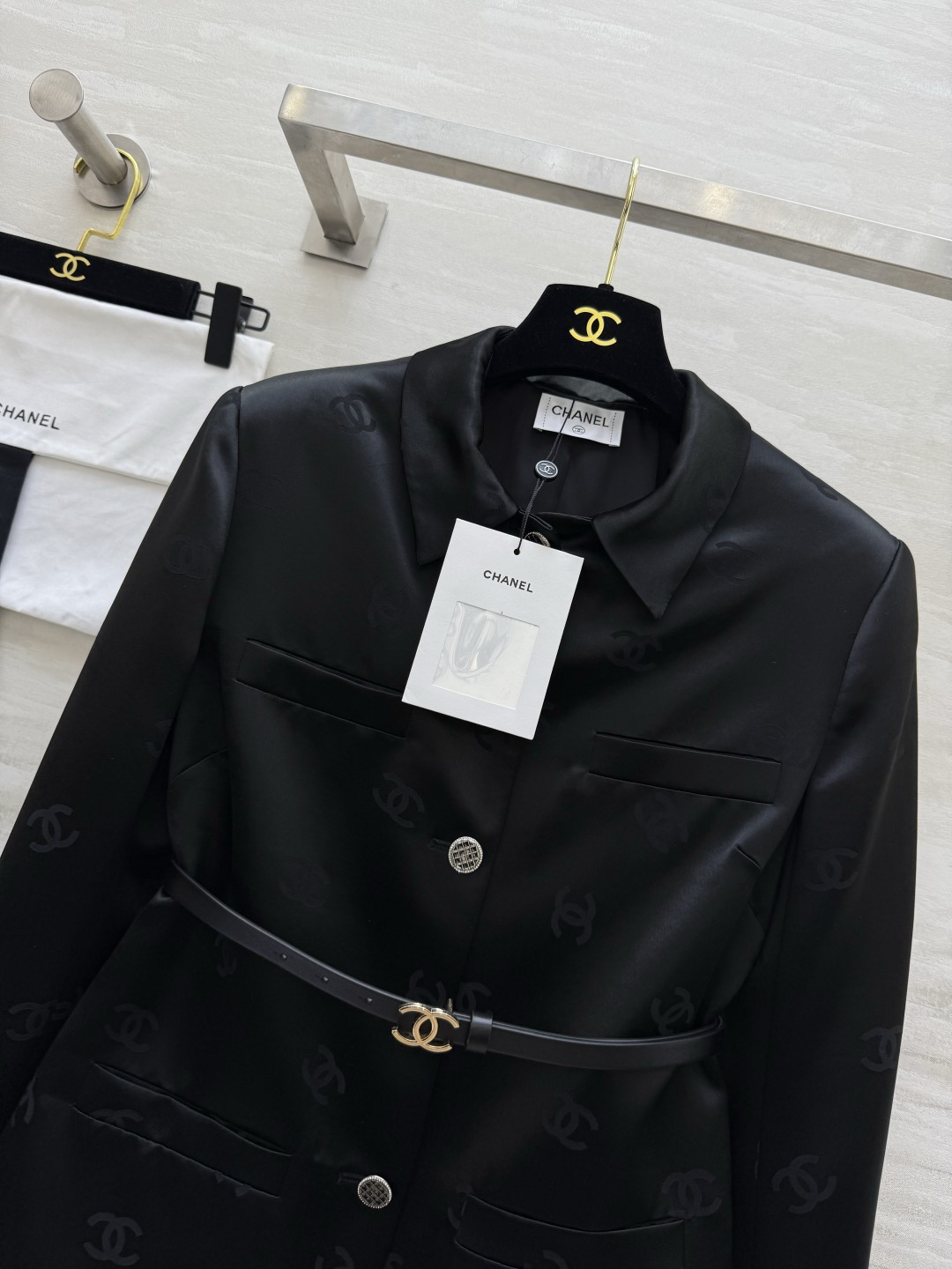 #Chane♡新款 双C字母提花醋酸外套 高品质定制 现货首发size：S/M/L/XL（M码肩宽：40