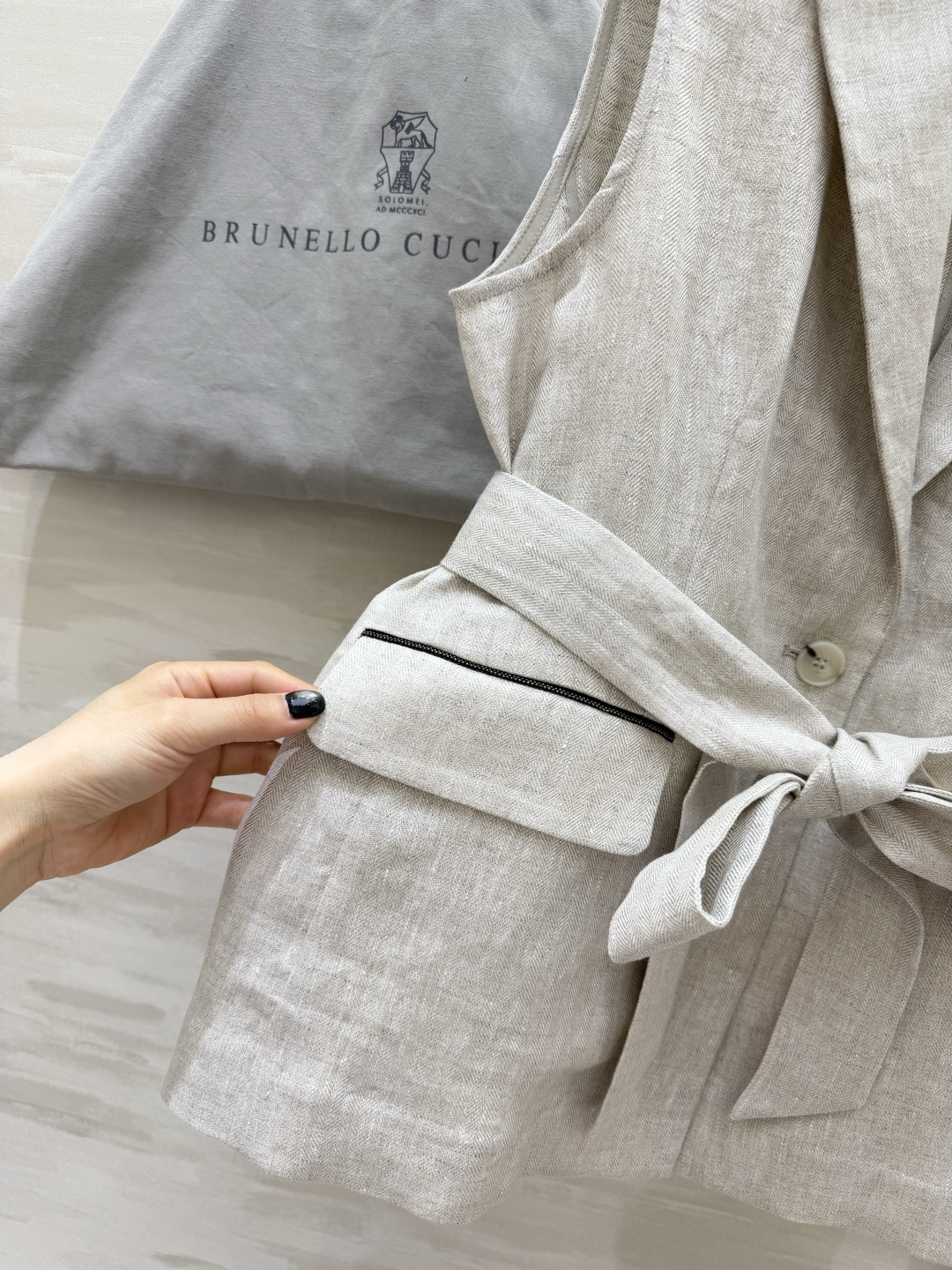 Brunello Cucinell♡²⁶亚麻马甲阔腿裤套装「贵气懒人风」的松弛感✨天然亚麻材质 自带呼吸
