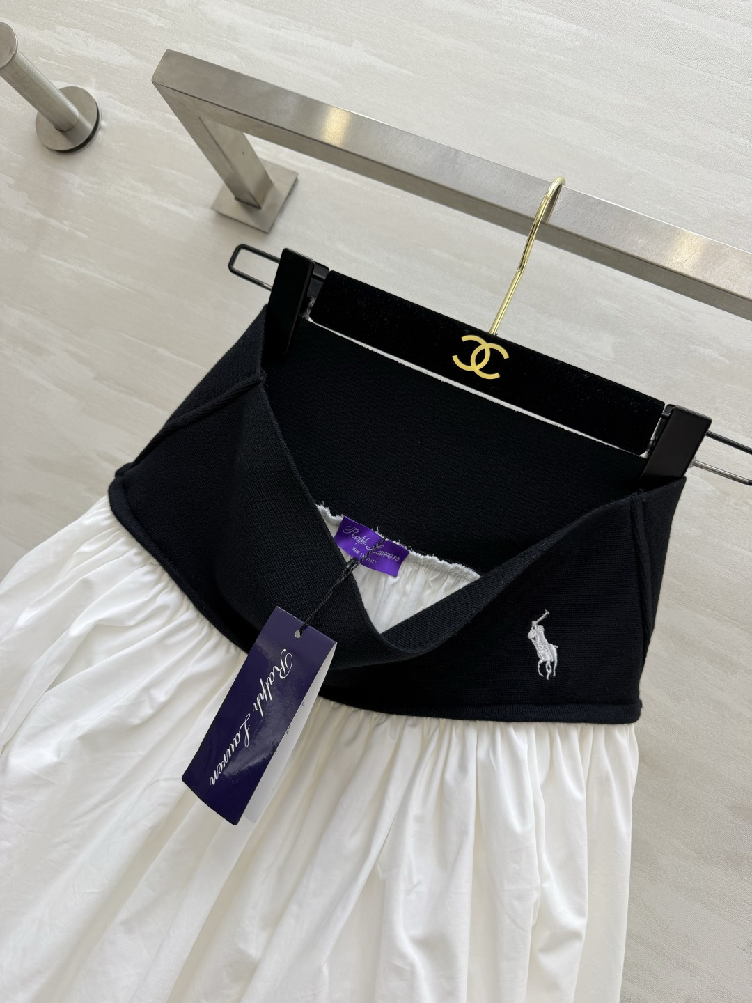 Ralph｜小钱风🌬️永远不会过时的小马刺绣百褶长款半裙 黑白双色经典配色 宽边高腰腰头 舒服藏肉还能拉