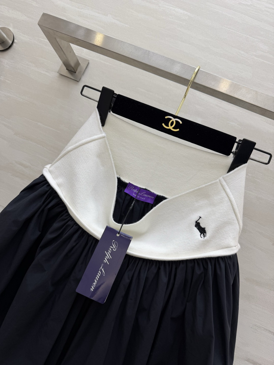 Ralph｜小钱风🌬️永远不会过时的小马刺绣百褶长款半裙 黑白双色经典配色 宽边高腰腰头 舒服藏肉还能拉