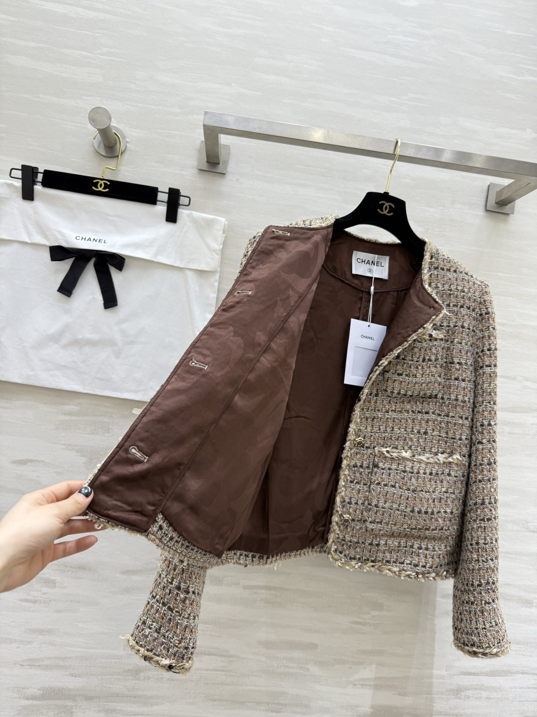 #Chane♡²⁶新款 鎏金系列 编织花呢外套 高品质定制 现货首发size：S/M/L（s码肩宽：38