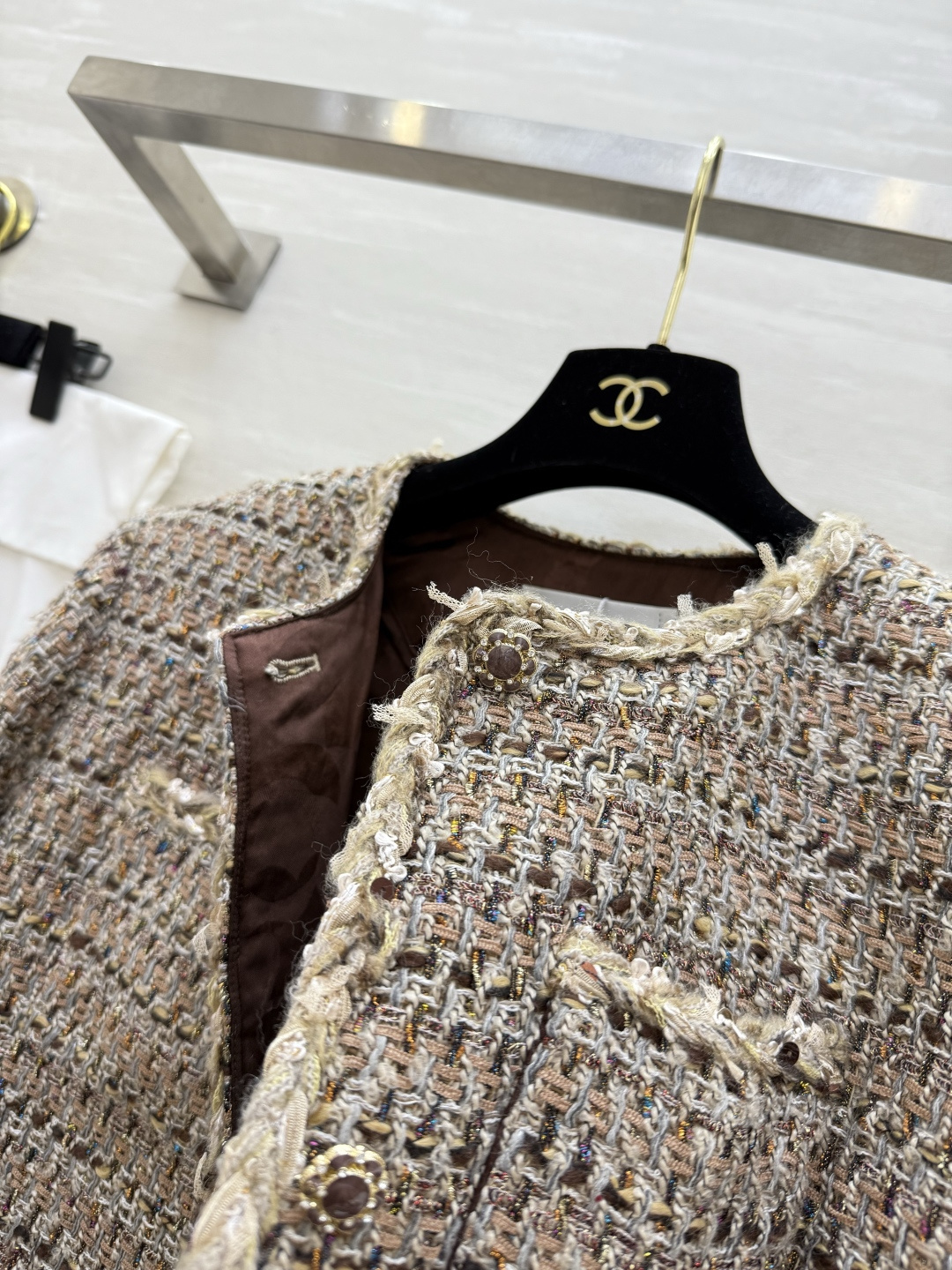 #Chane♡²⁶新款 鎏金系列 编织花呢外套 高品质定制 现货首发size：S/M/L（s码肩宽：38