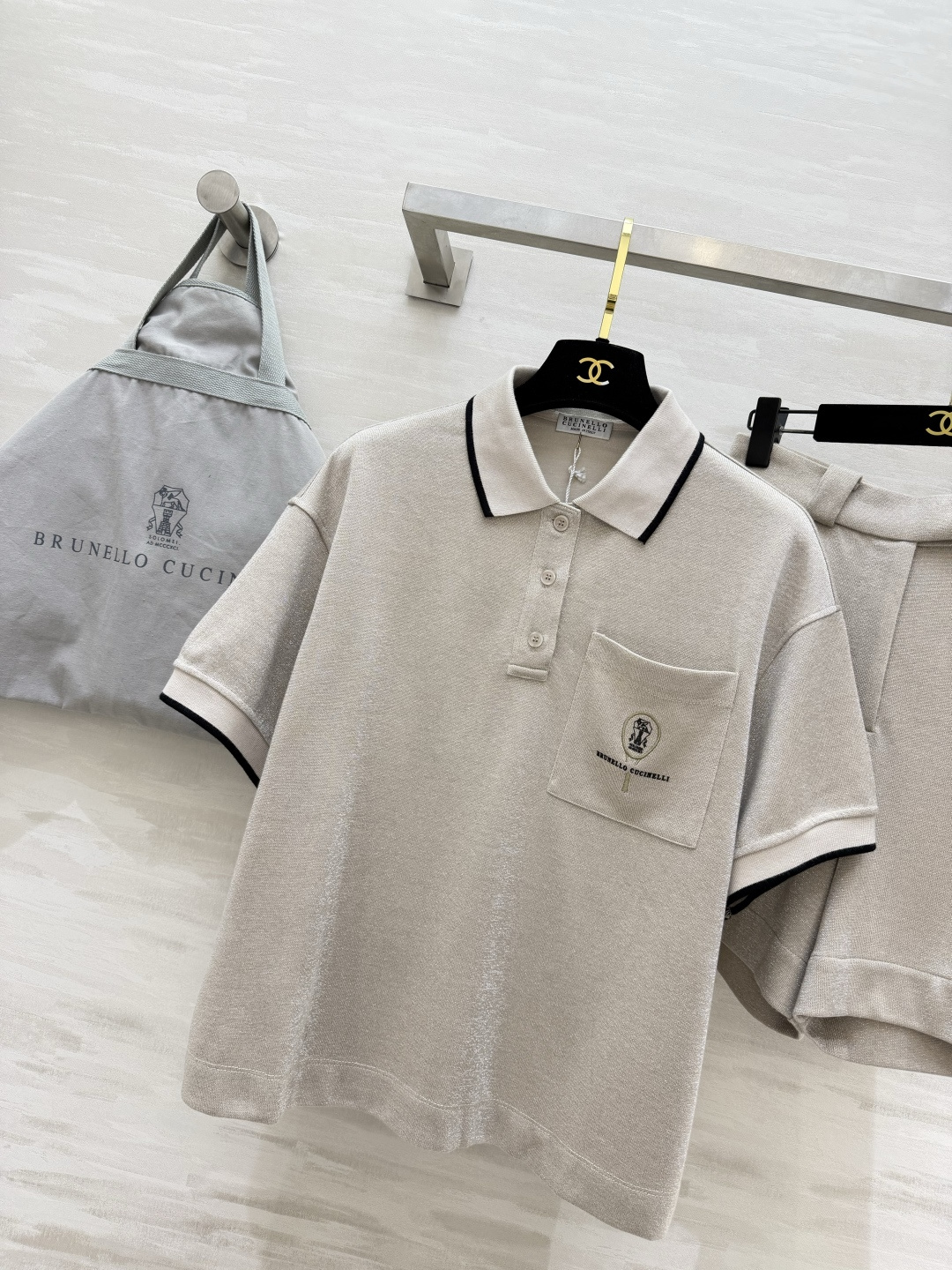 「慵懒松弛感天花板✨Brunello Cucinell♡²⁶POLO套装 领口撞色温柔又显贵 软糯透气的