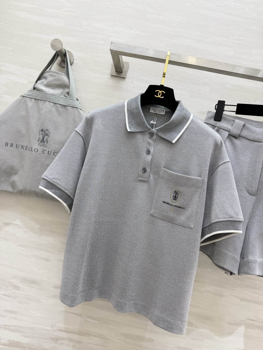 「慵懒松弛感天花板✨Brunello Cucinell♡²⁶POLO套装 领口撞色温柔又显贵 软糯透气的