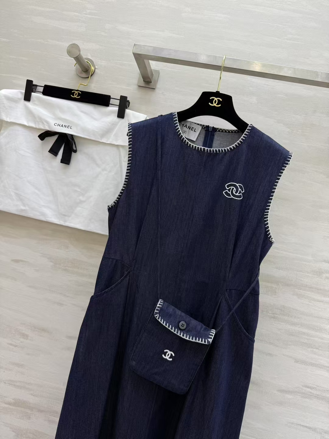 #Chane♡中古系列 天丝牛仔小背包 背心裙 高品质定制 现货首发 size：36/38/40（38码