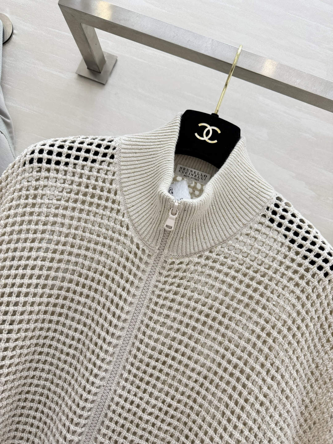 Brunello Cucinell♡²⁶镂空网眼细闪针织外套 高品质定制 现货首发size：S/M/L（