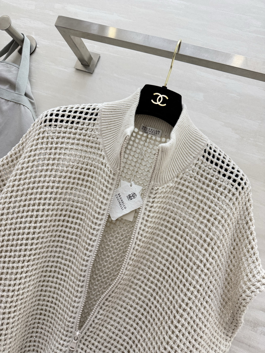 Brunello Cucinell♡²⁶镂空网眼细闪针织外套 高品质定制 现货首发size：S/M/L（