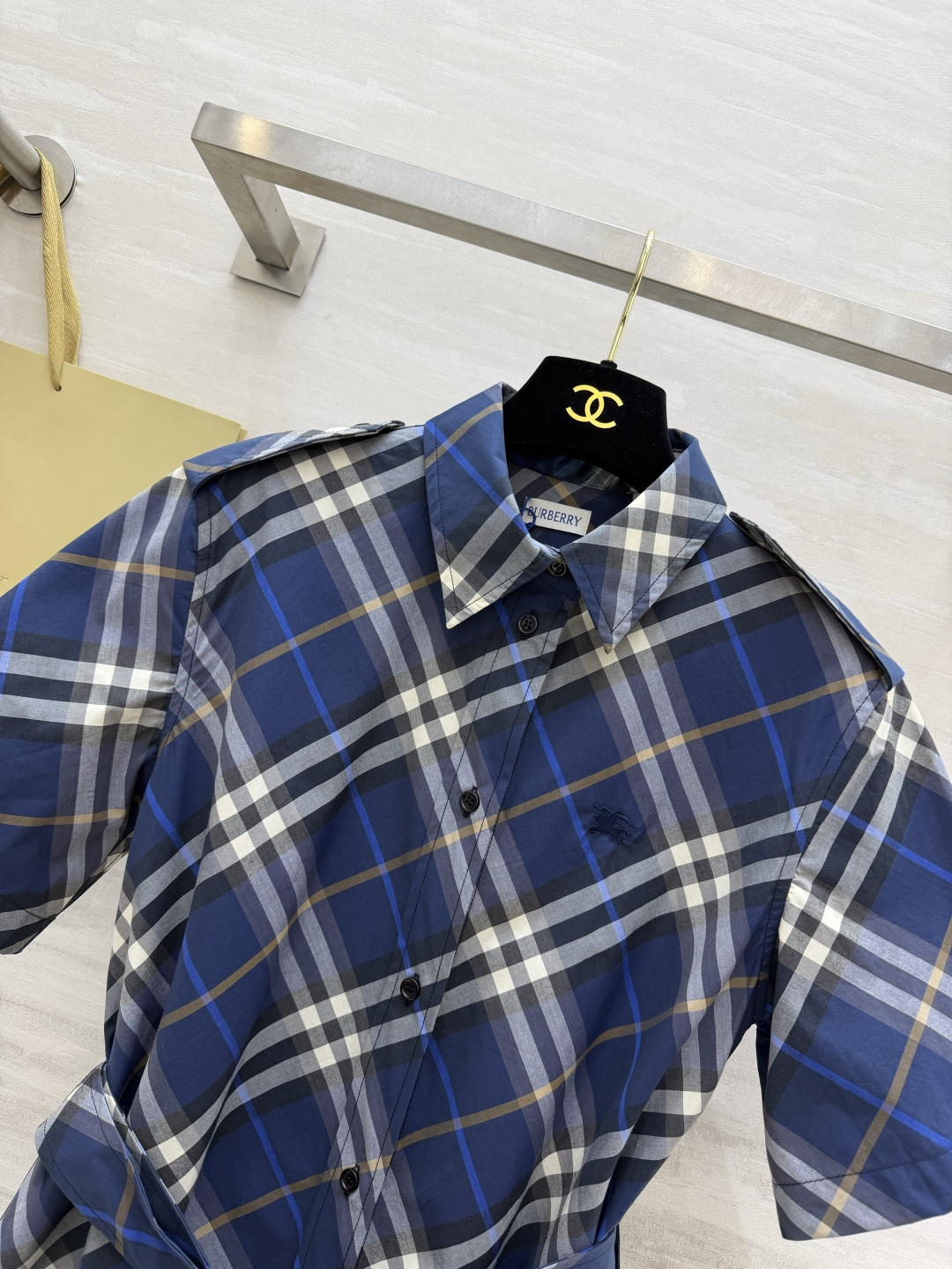 #Burberr♡²⁶英伦风格纹短袖连衣裙 高版本出货 现货首发size：S/M/L/XL/XXL（M码