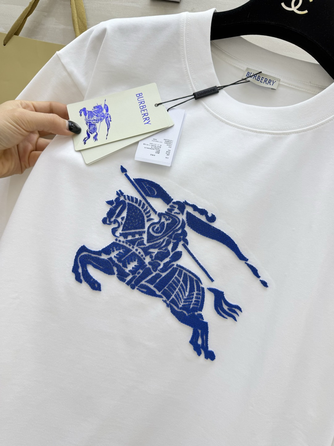 ✨Burberr♡²⁶重工骑士战马刺绣短袖｜男士夏日王牌基础T 经典大骑士蓝标植绒刺绣 质感拉满 重磅高