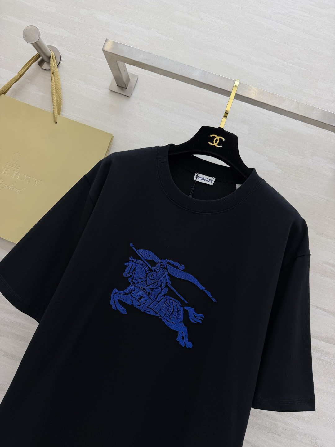 ✨Burberr♡²⁶重工骑士战马刺绣短袖｜男士夏日王牌基础T 经典大骑士蓝标植绒刺绣 质感拉满 重磅高