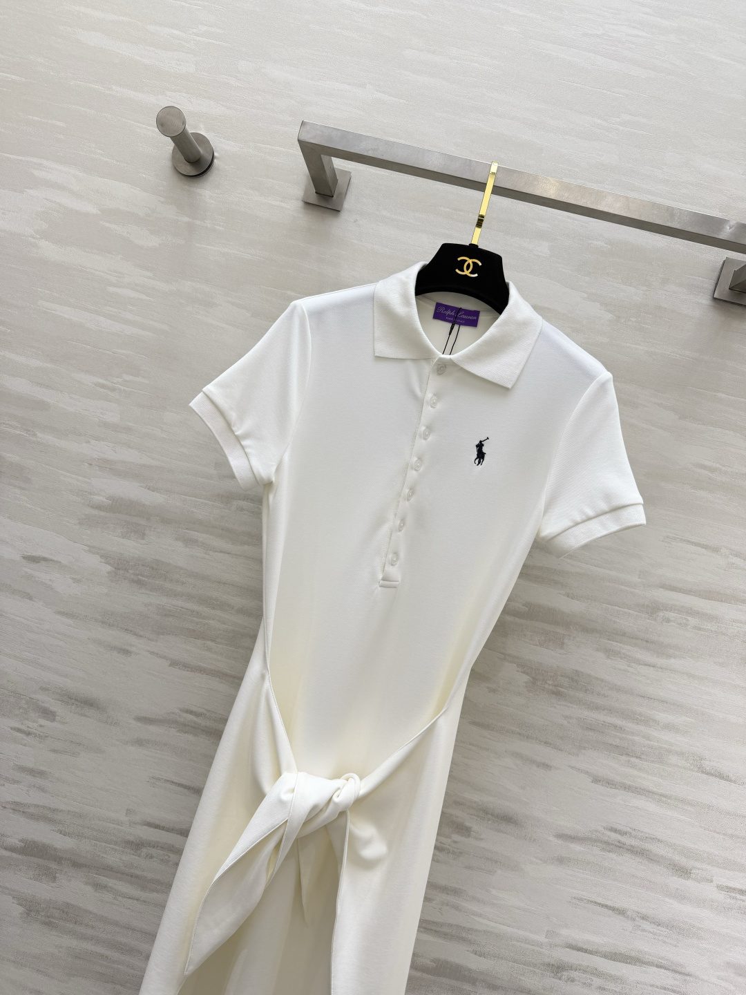 🤍RalP🌹h Lauren²⁶绑带Polo连衣裙｜经典翻领Polo领 半开排扣 胸口小马刺绣精致高级 