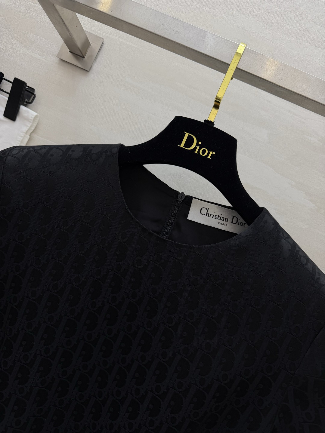 🤍Dio♡²⁶老花醋酸短袖连衣裙｜通体暗纹Oblique老花提花 低调满印品牌标识 质感高级 高定醋酸面