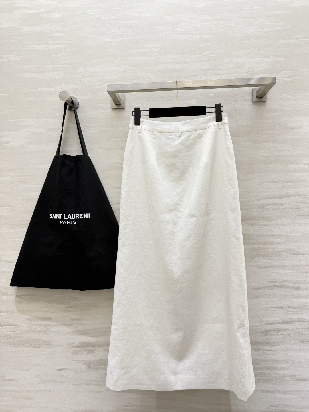 ysl♡²⁶亚麻开叉半身裙｜两色入魂✨天然亚麻面料自带肌理感 透气干爽不闷身 高腰西装腰头 经典侧口袋 