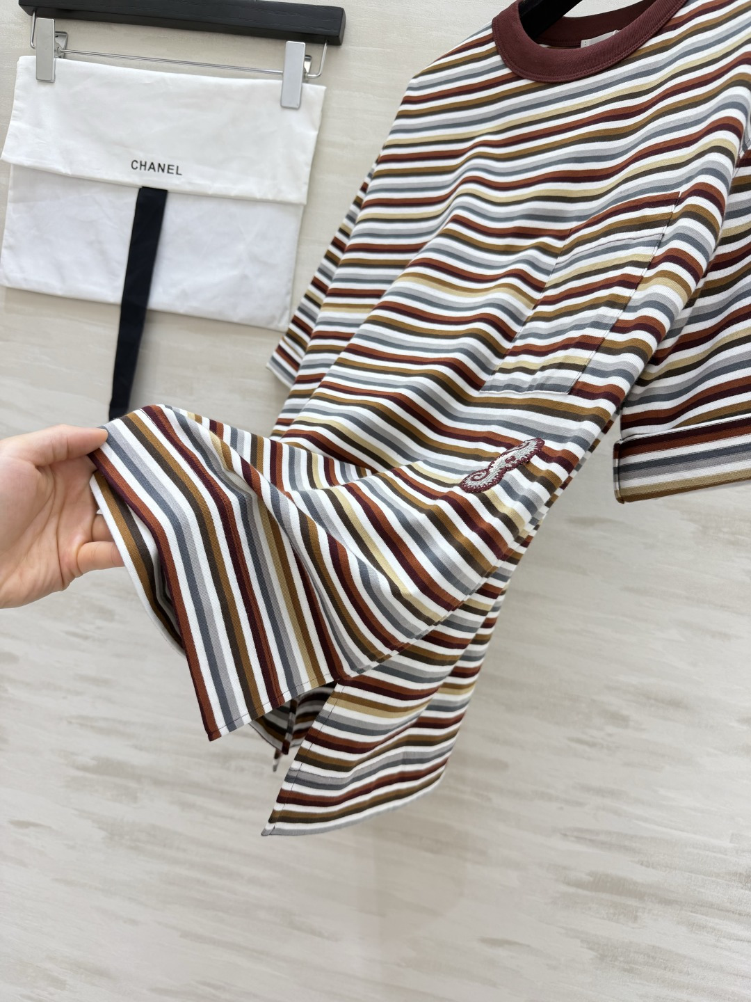 Chane♡²⁶M cocobeach｜条纹T恤 俏皮海马图案 高品质定制 现货首发size：36/38