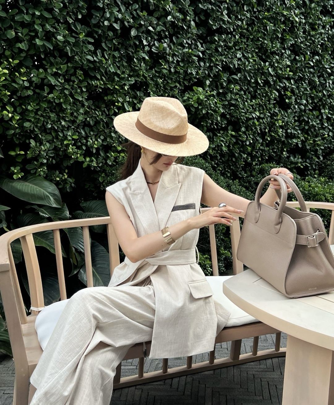 NO:889219,A linen outfit with a lazy and luxurious look!  ,women's clothing,19860909自带慵懒贵气的亚麻成套穿搭！,女装,,Women's clothing