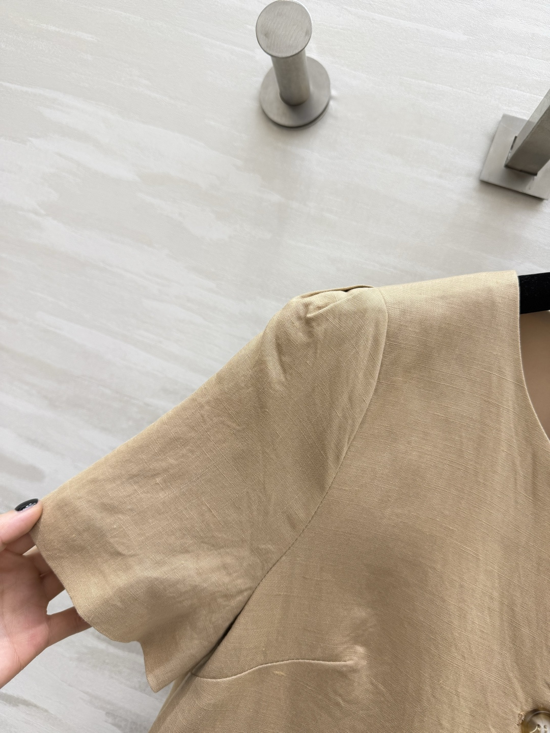 Prad♡²⁶撞白边套装✨短袖圆领短外套 直筒半裙上下双层白边拼接 设计感十足 哑光棉麻面料 春夏舒适款