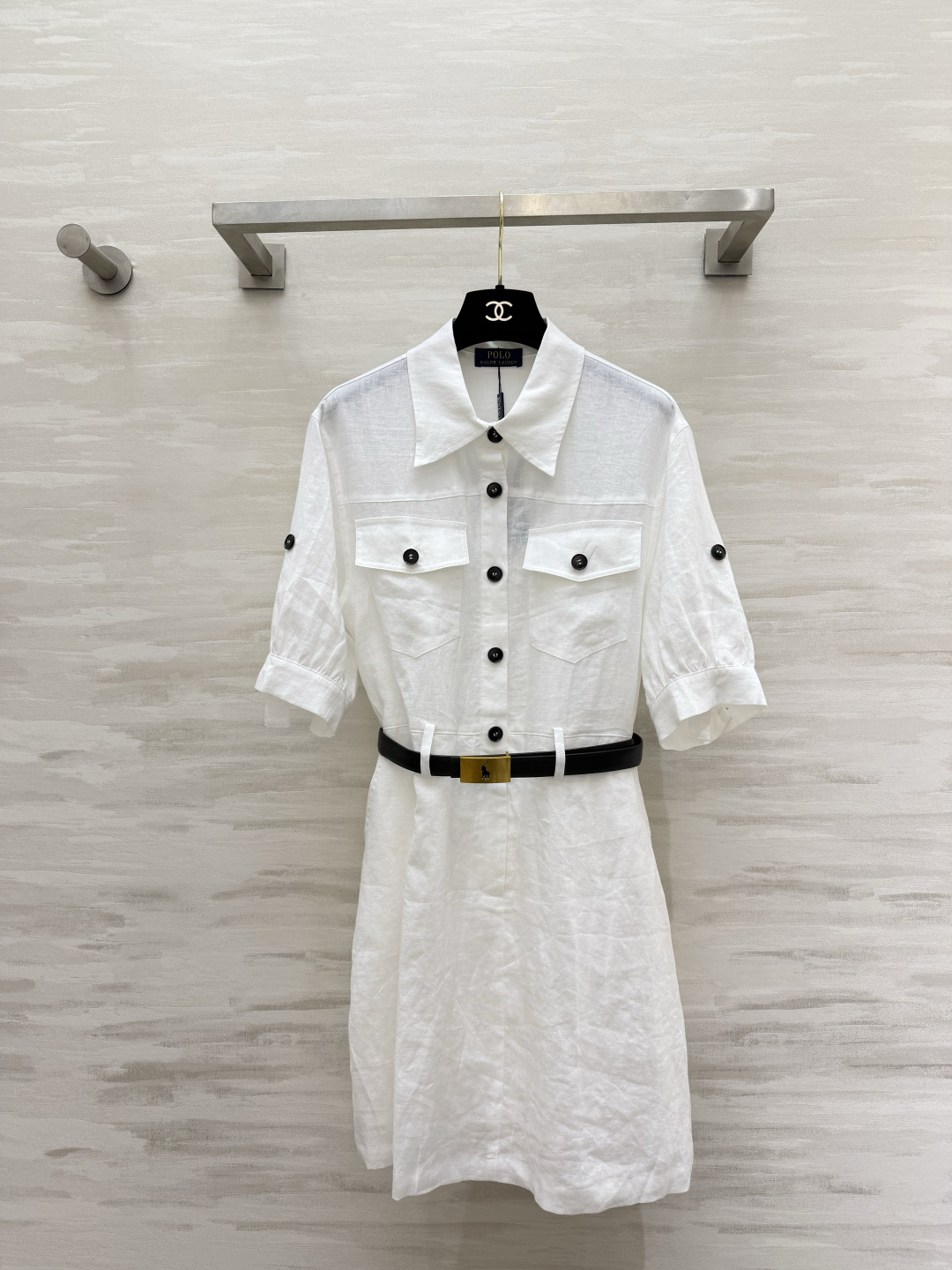 NO:901829,POLO workwear linen shirt dress, natural breathable linen｜white/hemp gray two-tone, double pocket workwear design, matching pony belt, loose A-line version to hide body fat, suitable for commuting and leisure, a must-have item in summer!  High-quality customization, available in stock first size S/M/L (S size shoulder width 42, bust 100, skirt length 89), women's clothing, skirts, shirts,19860909POLO工装亚麻衬衫连衣裙 天然透气亚麻｜白/麻灰双色 双口袋工装设计 配套小马腰带 宽松A字版型藏肉显瘦 通勤休闲两用 夏日刚需单品！高品质定制 现货首发sizeS/M/L（s码肩宽42,胸围100,裙长89）,女装,skirts,shirts,,Women's clothing